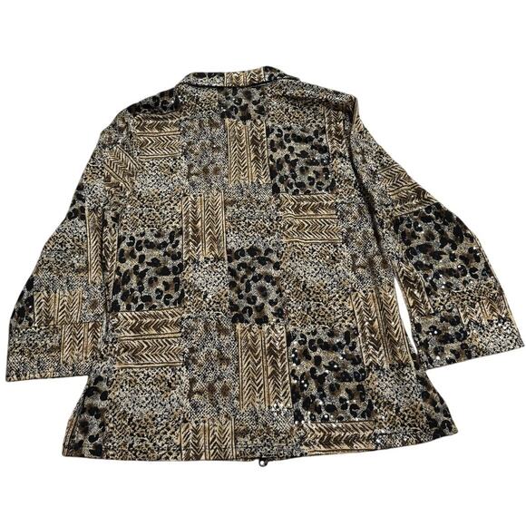 NWT Dressbarn Button Up Shirt Blouse Women's Size Large Animal Print Pattern USA - Picture 8 of 10